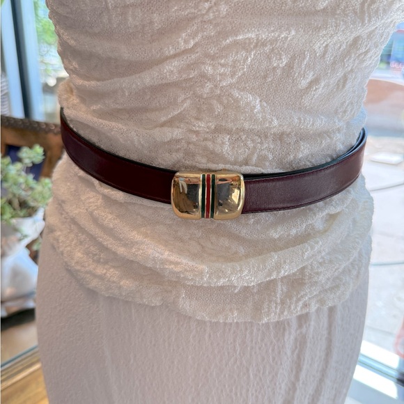 GUCCI Vintage Red Leather Belt, 1979, Size Small - Picture 3 of 12